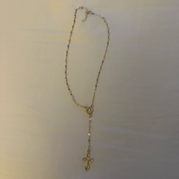 Gold & Cross rosary Necklace - Picture 4 of 4